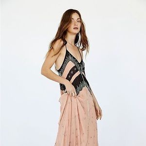 NWT Free People Pink beaded maxi dress